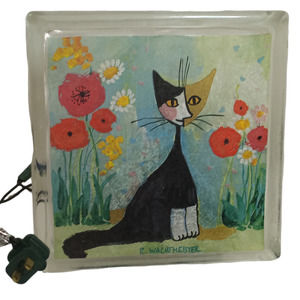 Goebel Rosina Wachtmeister Cat Glass Signed Art